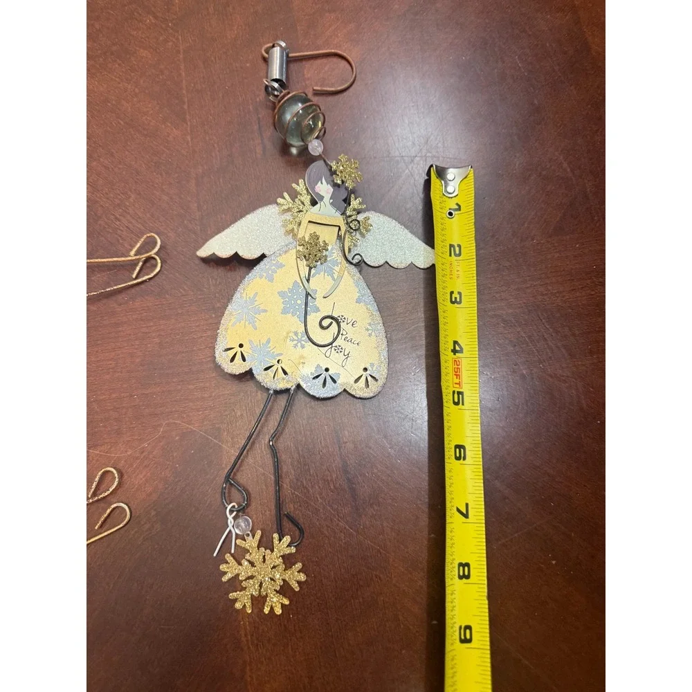 Set of 3 Metal‎ Christmas Angel Ornaments Believe in the Magic Holiday Decor